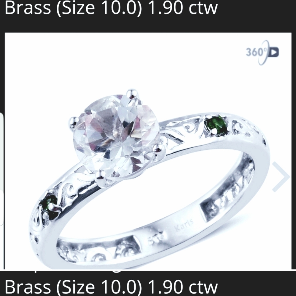 Russian Diopside Ring with Green Amethyst